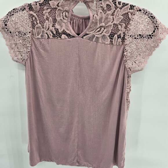 Cable & Gauge Light Purple Lace Collar Cap Sleeve Size XS - Picture 6 of 10